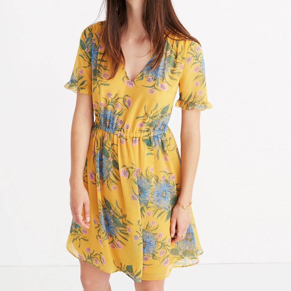 [3/$8] Madewell Floral Yellow Dress